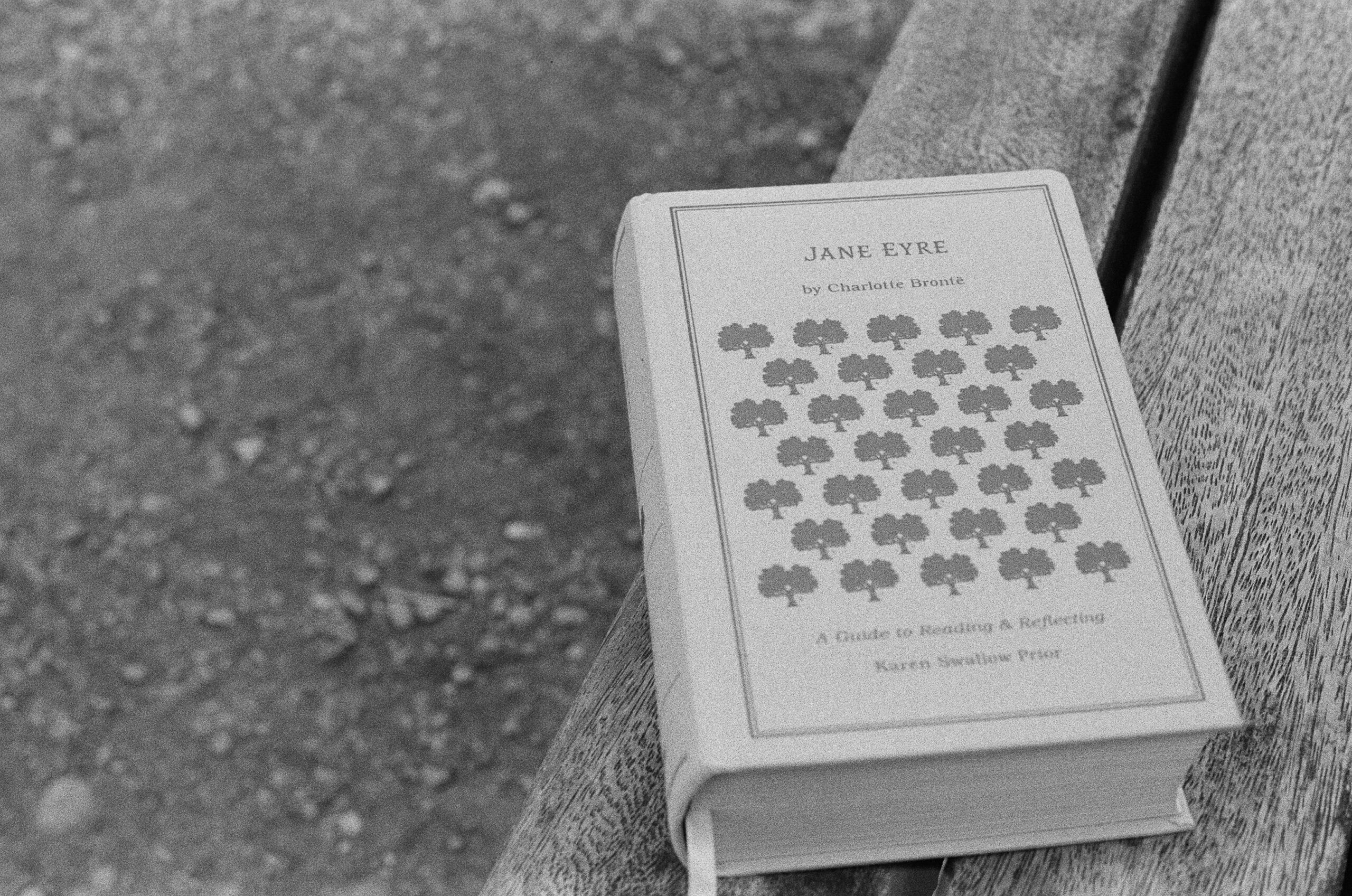 Black and white photograph of the book Jane Eyre